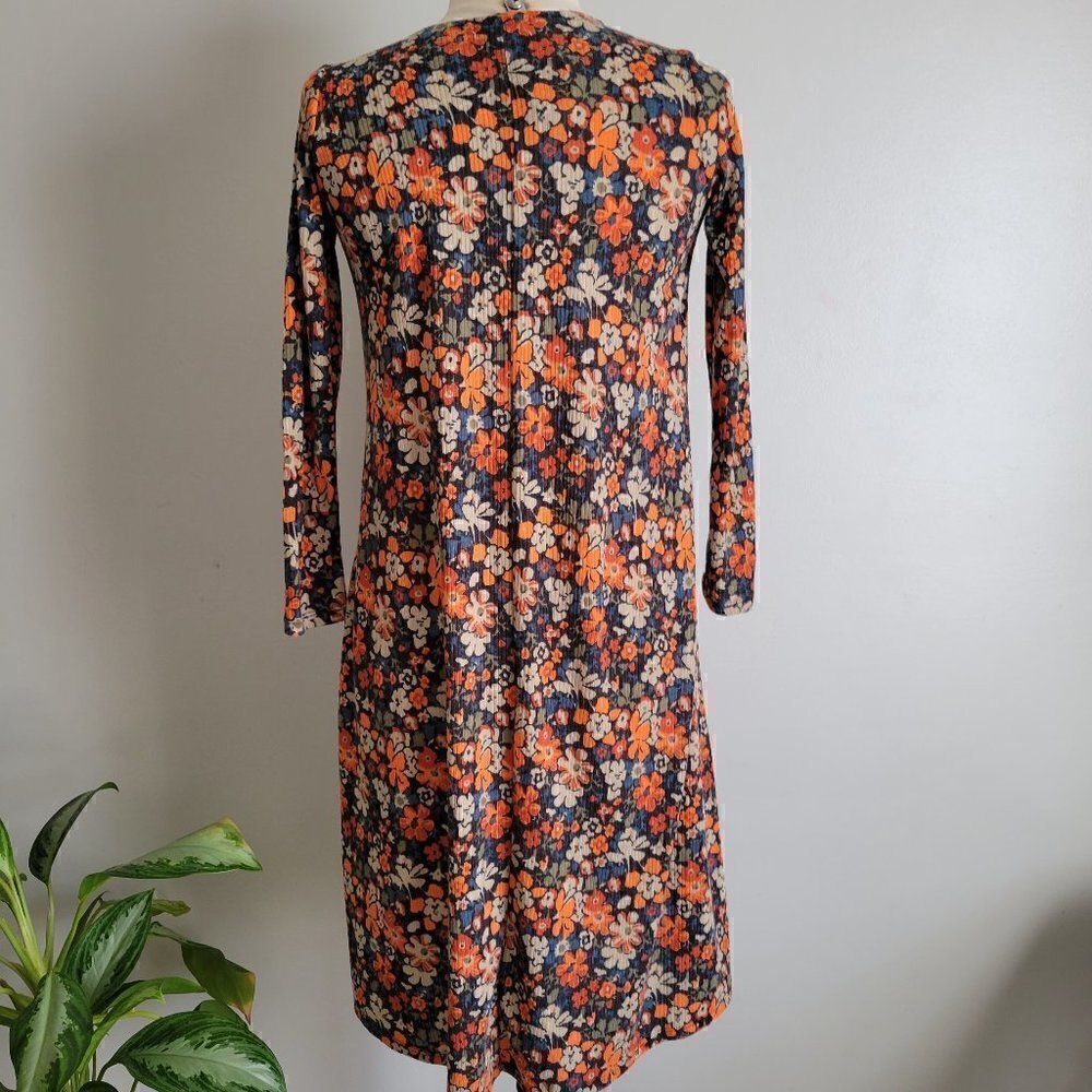 EUC LULAROE DITSY FLORAL LONG LIGHT WEIGHT POCKET CARDIGAN SIZE XS - Picture 4 of 13